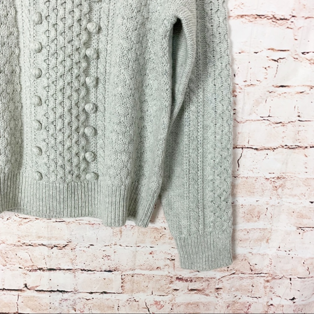 J Crew Popcorn Cable Gray Sweater Size XL - Picture 4 of 8